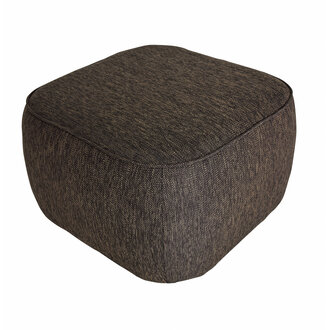 Hübsch Cube Pouffe Dark Brown