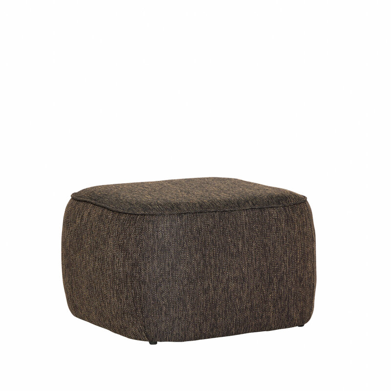 Hübsch-collectie Cube Pouffe Dark Brown