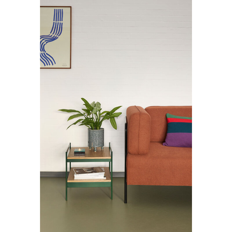 Hübsch-collectie Jaunty Side Table Green/Natural
