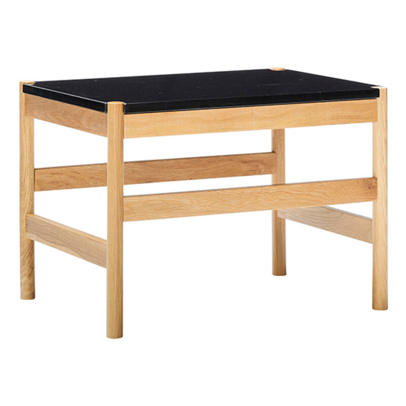 Hübsch-collectie Raw Side Table Black/Natural