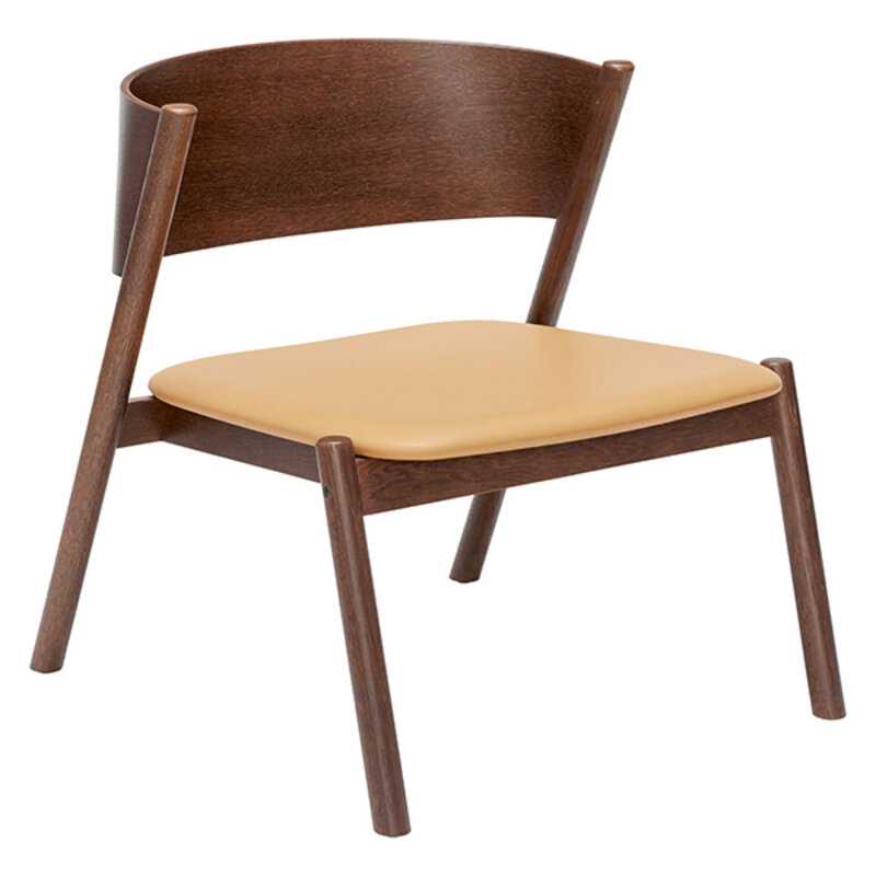 Hübsch-collectie Oblique Lounge Chair Seat Dark Brown