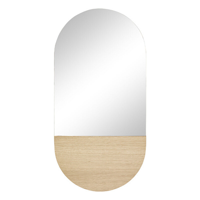 Hübsch-collectie Crescent Wall Mirror Oval Natural