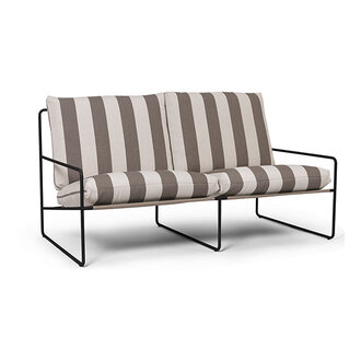 ferm LIVING Desert loungbank outdoor 2 zits Stripe  Black/Chocolate