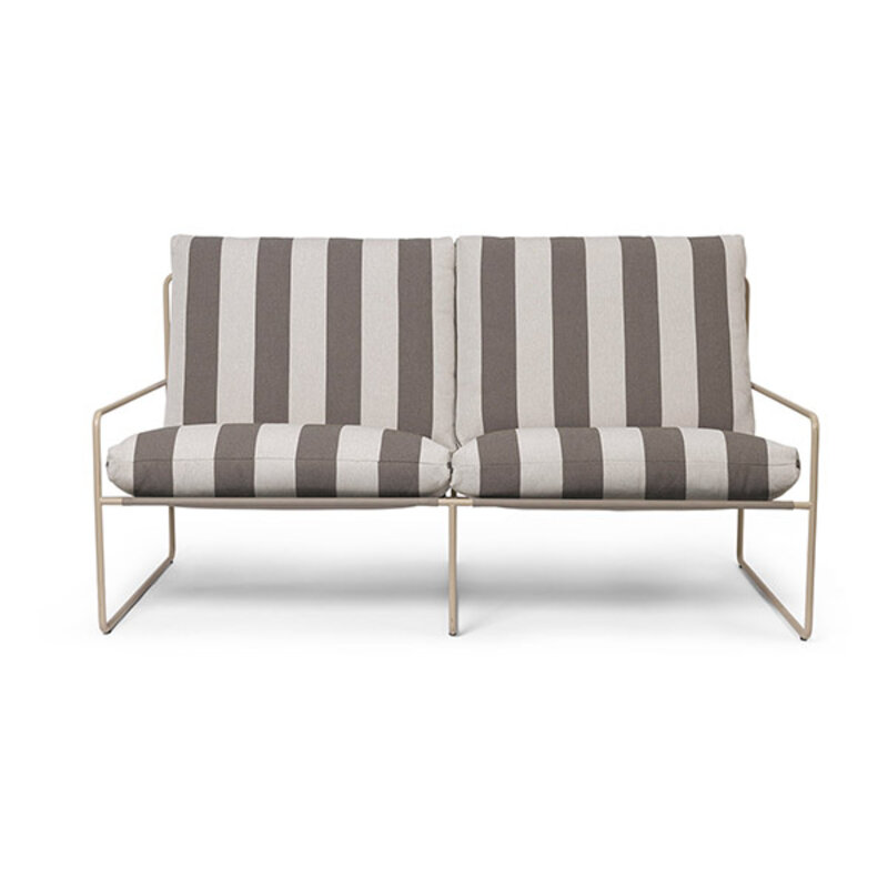 ferm LIVING-collectie Desert 2-seater Stripe - Cashmere/Chocolate