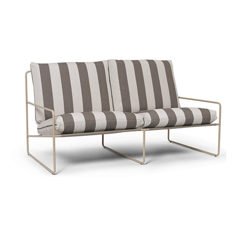 ferm LIVING-collectie Desert 2-seater Stripe - Cashmere/Chocolate