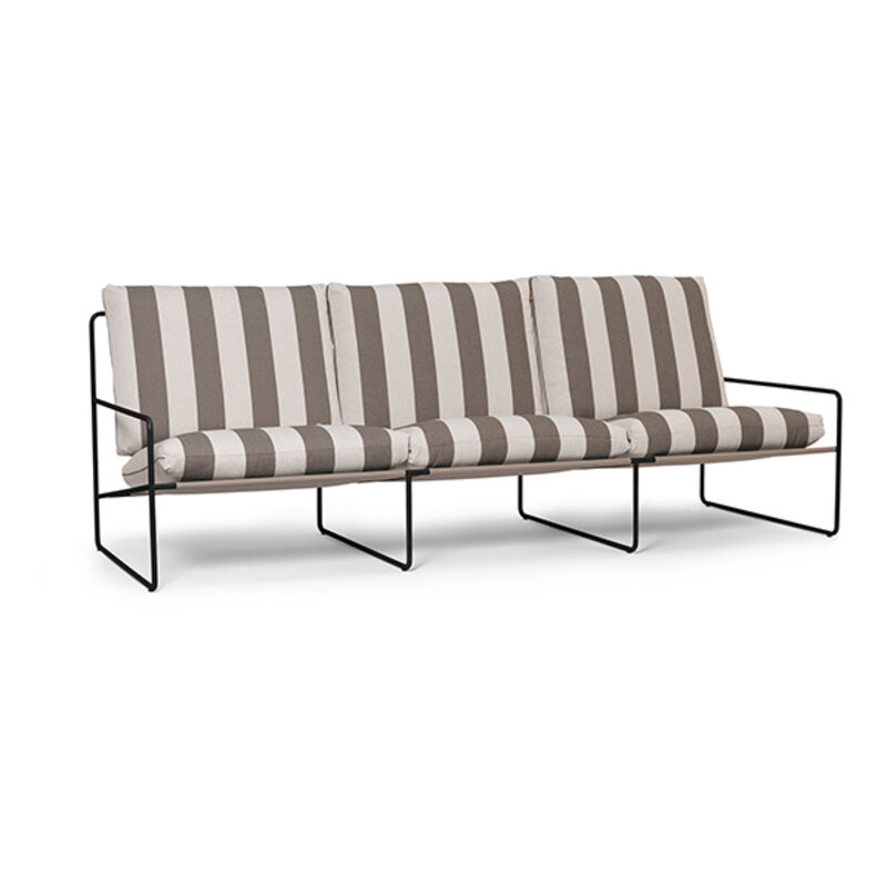 ferm LIVING-collectie Desert 3-seater Stripe - Black/Chocolate