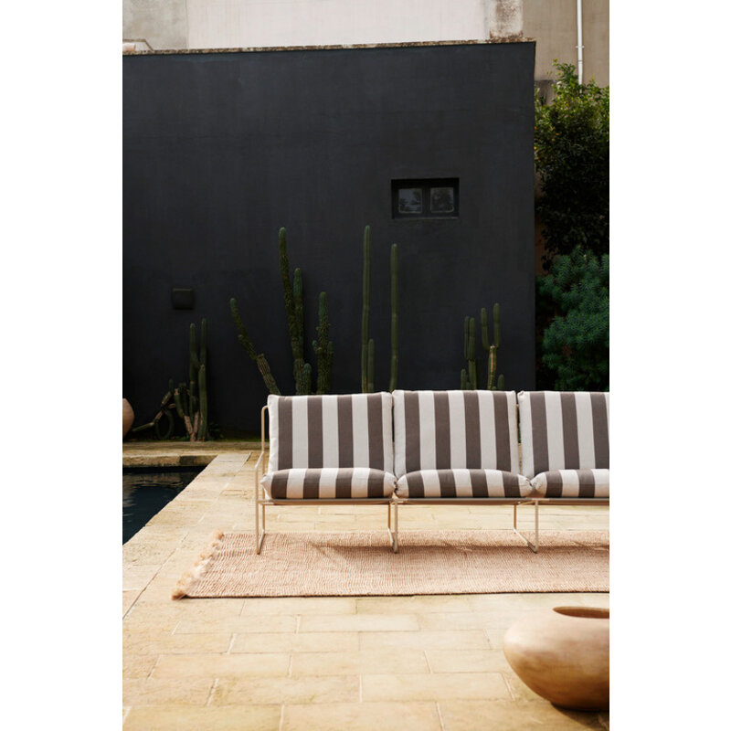 ferm LIVING-collectie Desert 3-seater Stripe - Cashmere/Chocolate