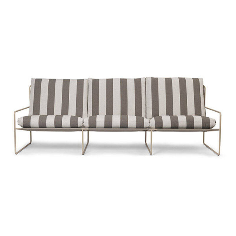 ferm LIVING-collectie Desert 3-seater Stripe - Cashmere/Chocolate