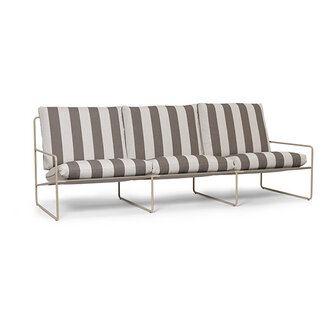 ferm LIVING Desert loungbank outdoor 3 zits Stripe  Cashmere/Chocolate