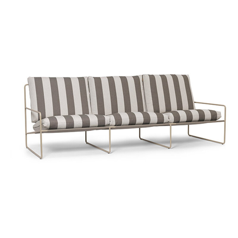 ferm LIVING-collectie Desert 3-seater Stripe - Cashmere/Chocolate