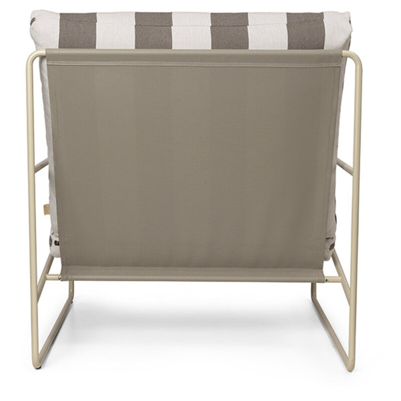 ferm LIVING-collectie Desert loungstoel outdoor Stripe - Cashmere/Chocolate