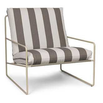 ferm LIVING Desert loungstoel outdoor Stripe - Cashmere/Chocolate