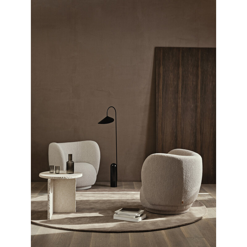 ferm LIVING-collectie Stille Tufted Rug  Ø240  Ash Brown