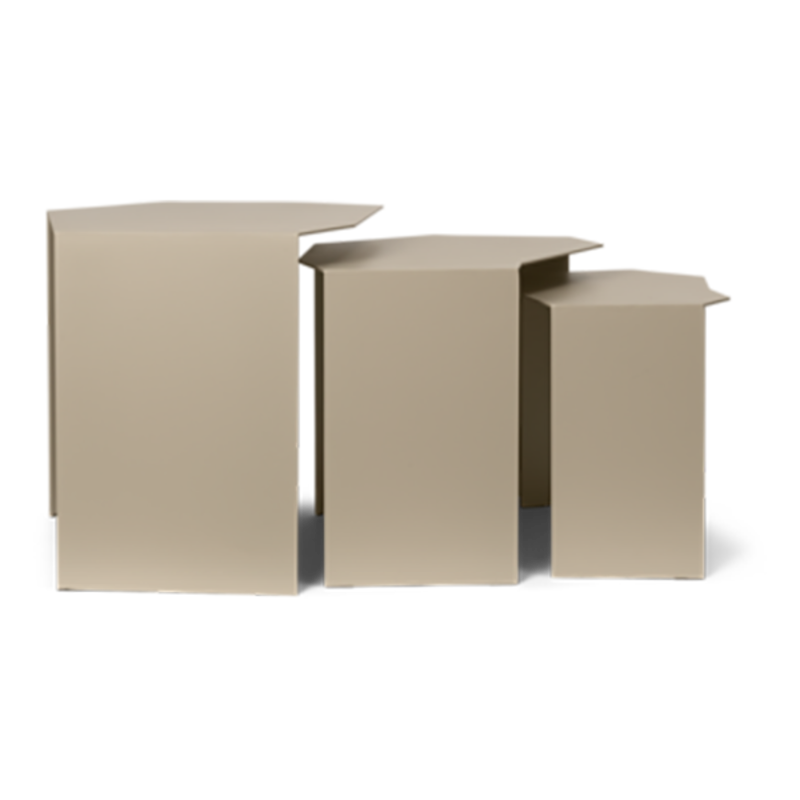 ferm LIVING-collectie Shard Cluster Tables  Set of 3  Cashmere