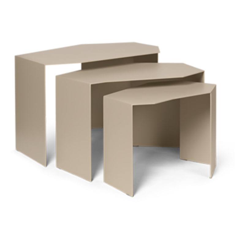 ferm LIVING-collectie Shard Cluster Tables  Set of 3  Cashmere