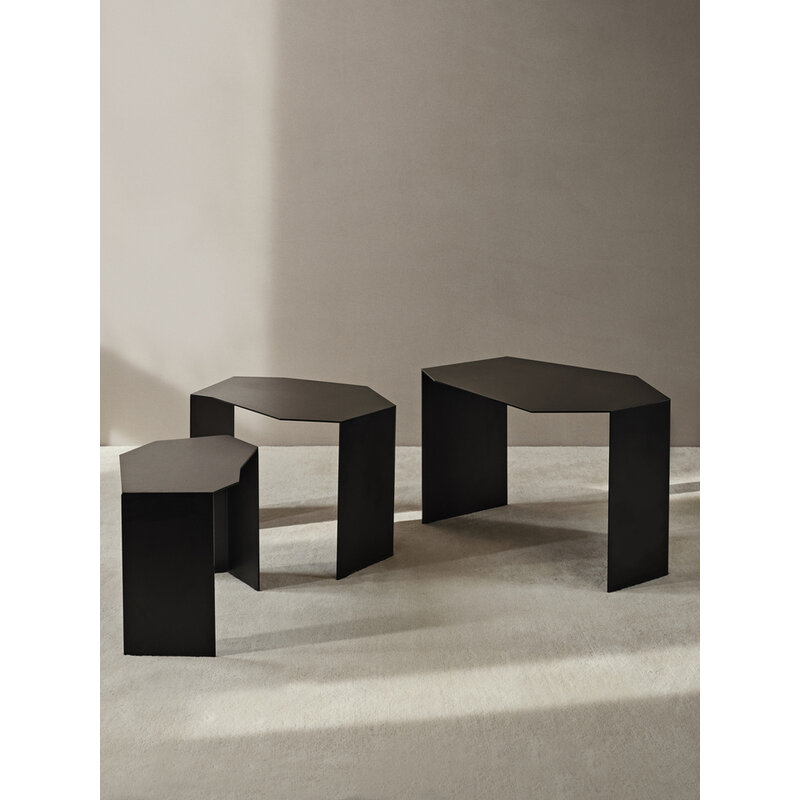 ferm LIVING-collectie Shard Cluster tafels Set van 3 Zwart