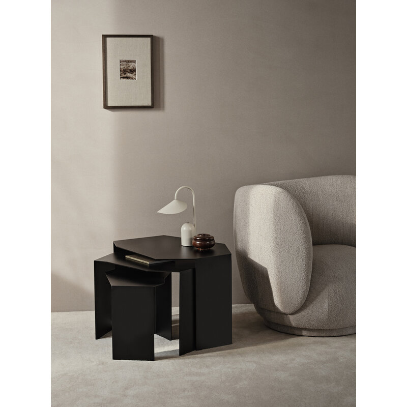 ferm LIVING-collectie Shard Cluster tafels Set van 3 Zwart
