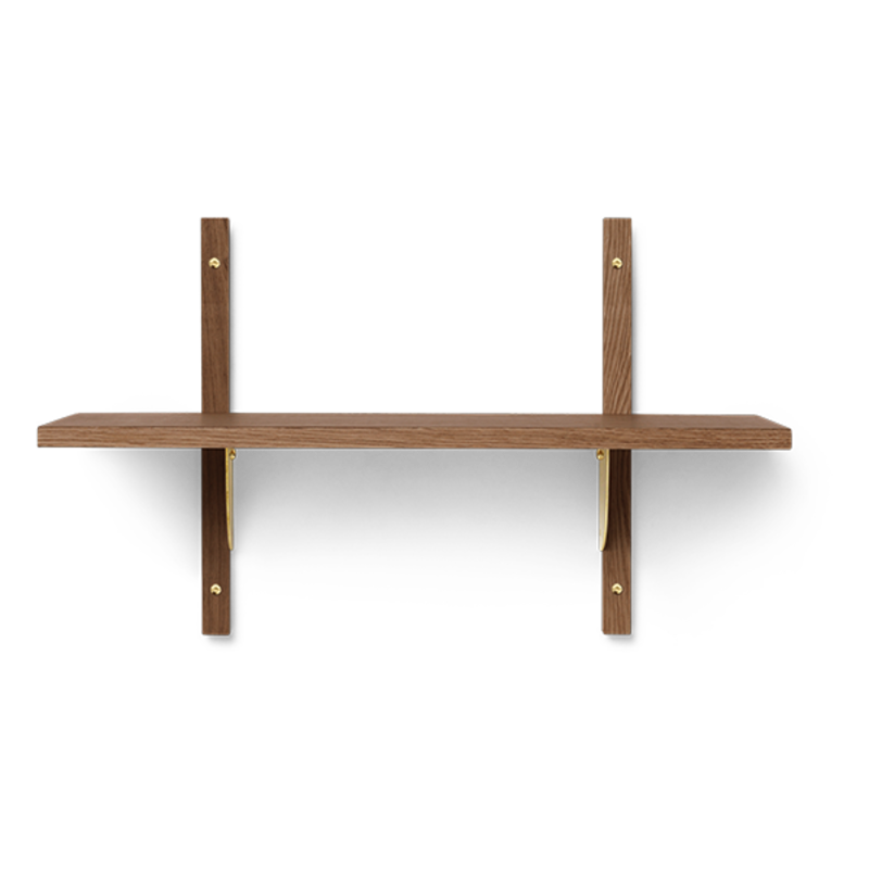 ferm LIVING-collectie Sector Shelf Single/Narrow  Smoked Oak/Brass