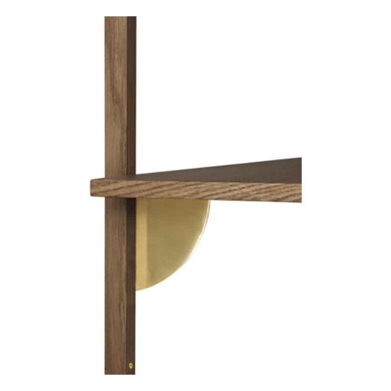 ferm LIVING-collectie Sector Shelf Single/Narrow  Smoked Oak/Brass