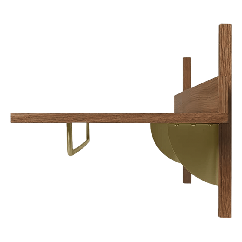ferm LIVING-collectie Sector wandrek - plank gerookt eiken/messing