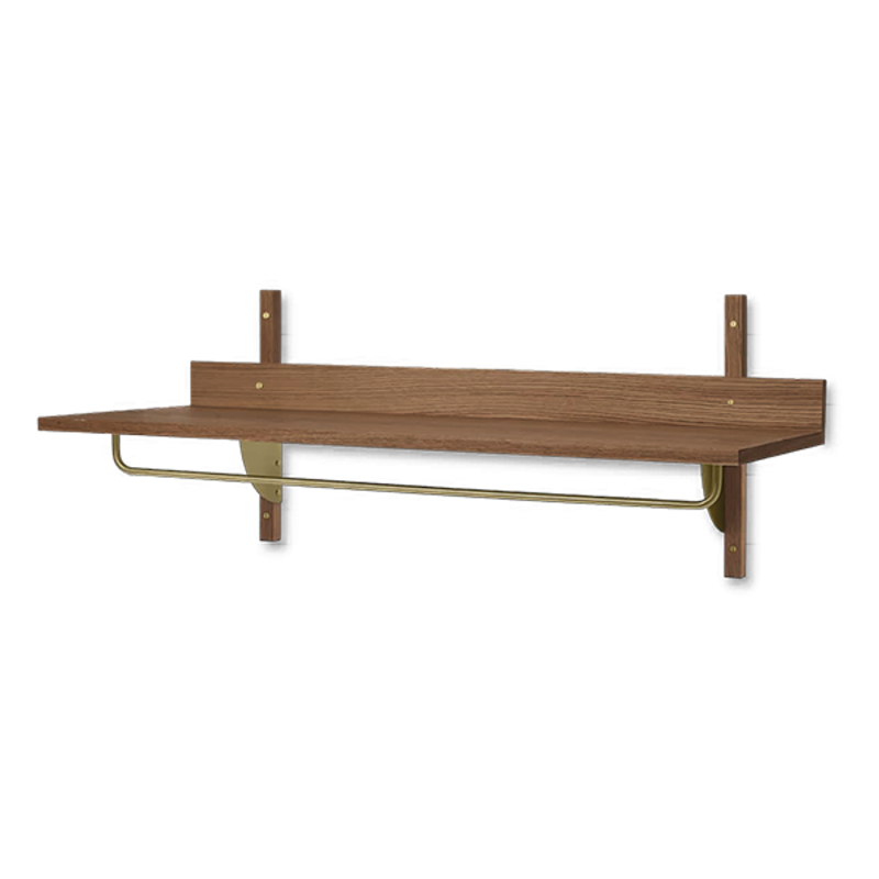 ferm LIVING-collectie Sector wandrek - plank gerookt eiken/messing