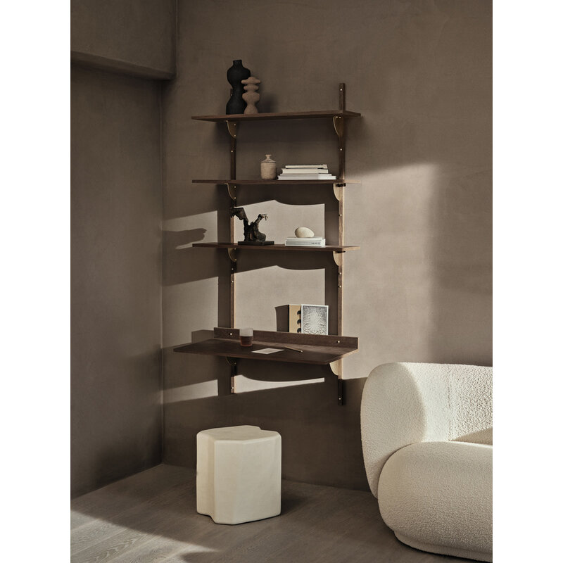 ferm LIVING-collectie Sector Desk  Smoked Oak/Brass