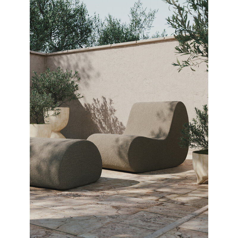 ferm LIVING-collectie Rouli Poef Puur Bouclé Zand