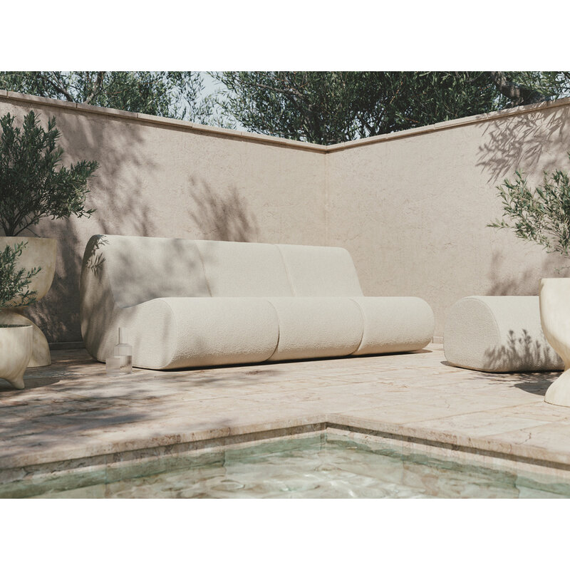 ferm LIVING-collectie Rouli Midden module Pure Bouclé Offwhite
