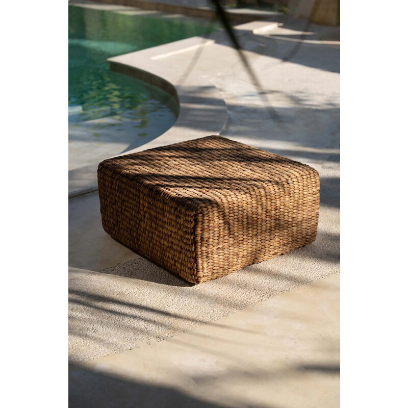 Bazar Bizar Hyacinth Pouf Square  Natural  M