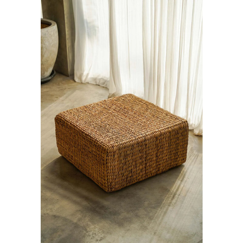 Bazar Bizar Hyacinth Pouf Square  Natural  M