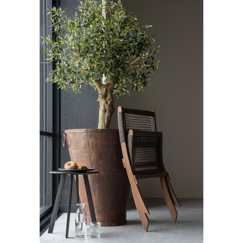 WOOOD-collectie LOIS KLAPSTOEL RUIT HOUT DONKERBRUIN