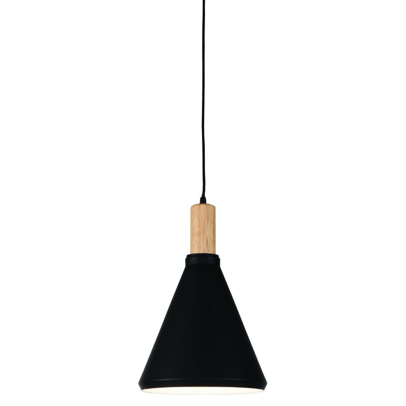 it's about RoMi-collectie Hanging lamp iron/wood Melbourne black/natural, S - Copy