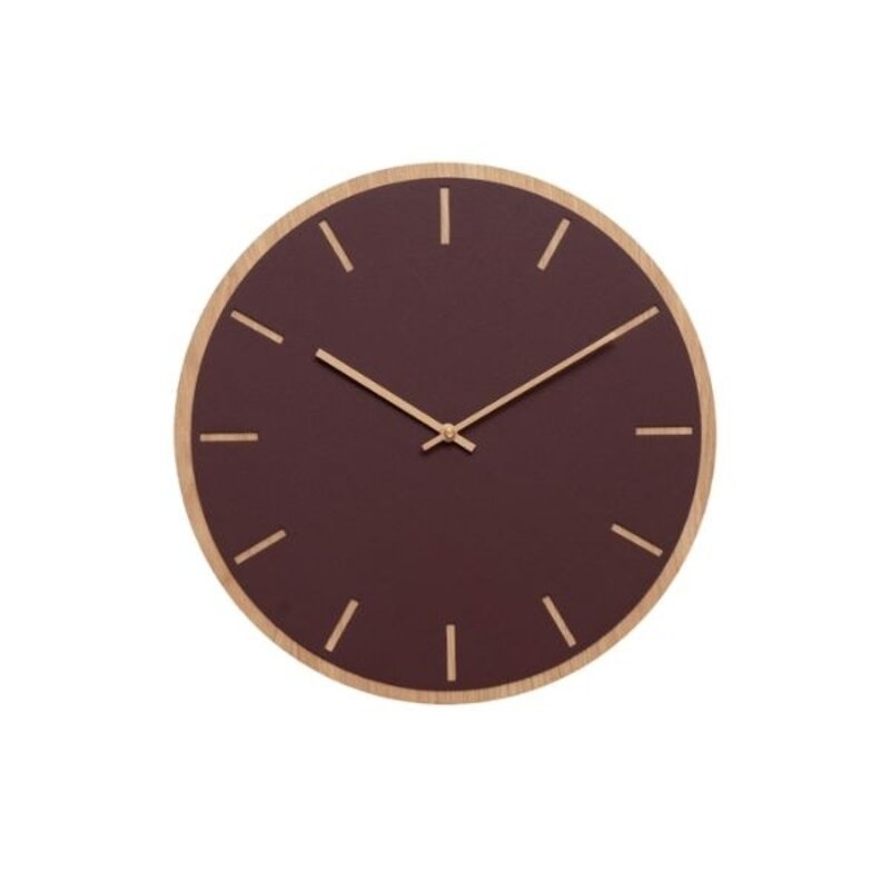 Hemverk-collectie Wandklok Burgundy - naturel eiken