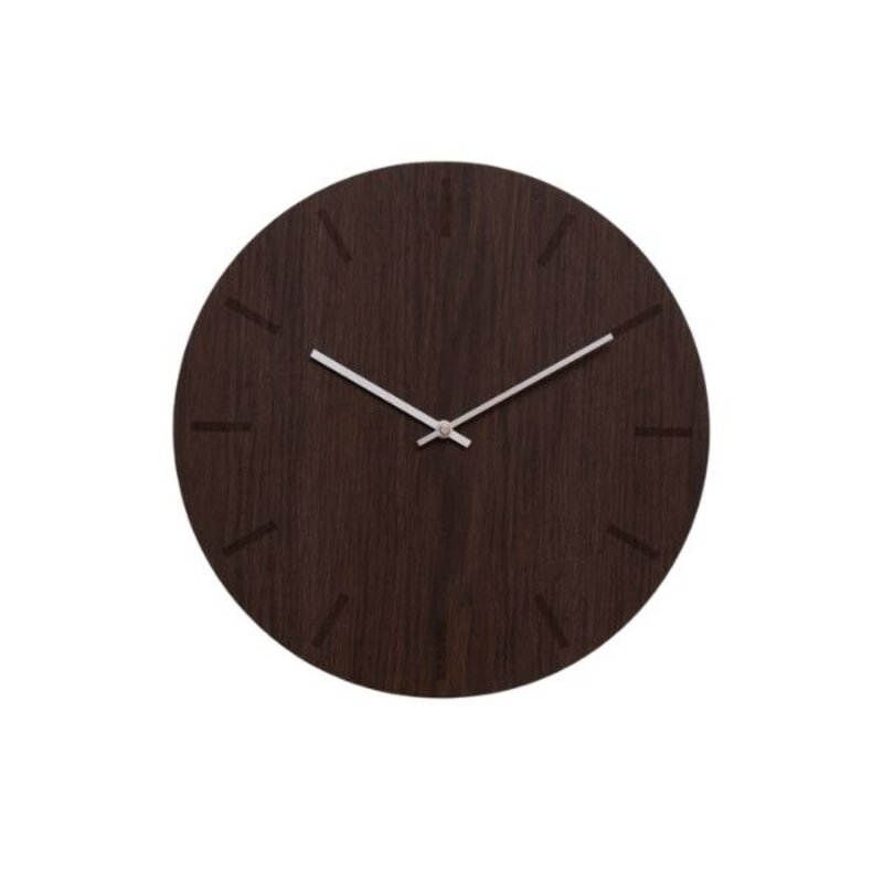 Hemverk-collectie Wandklok rond donker eiken hout