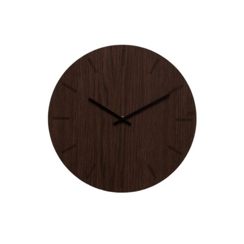 Hemverk-collectie Wandklok rond donker eiken hout