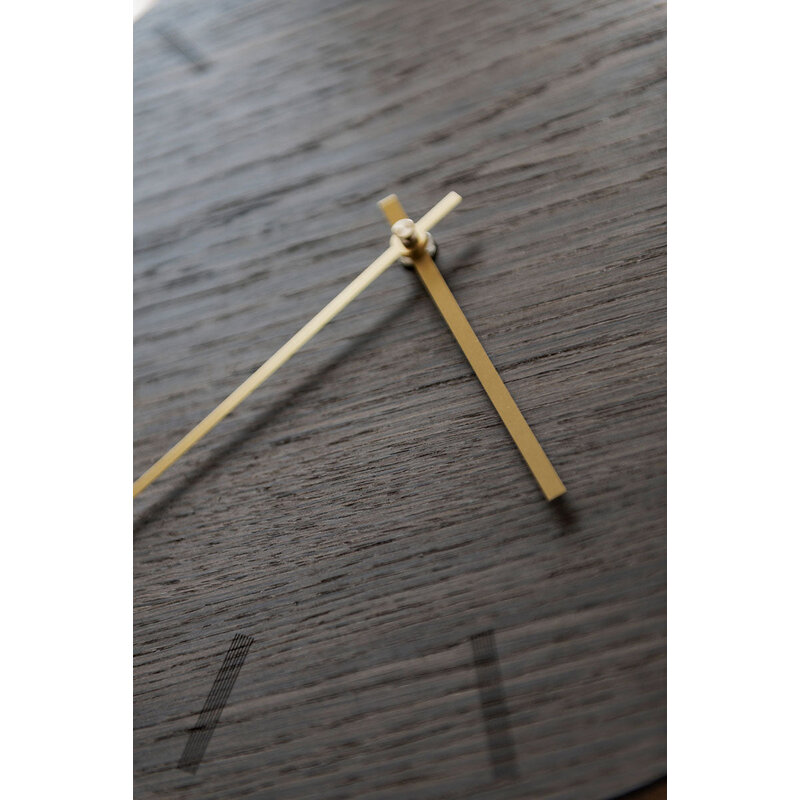 Hemverk-collectie Wandklok rond donker eiken hout