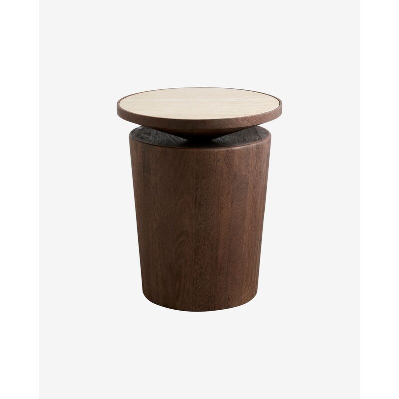 Nordal-collectie KWANDO side table w. travertine top - nature