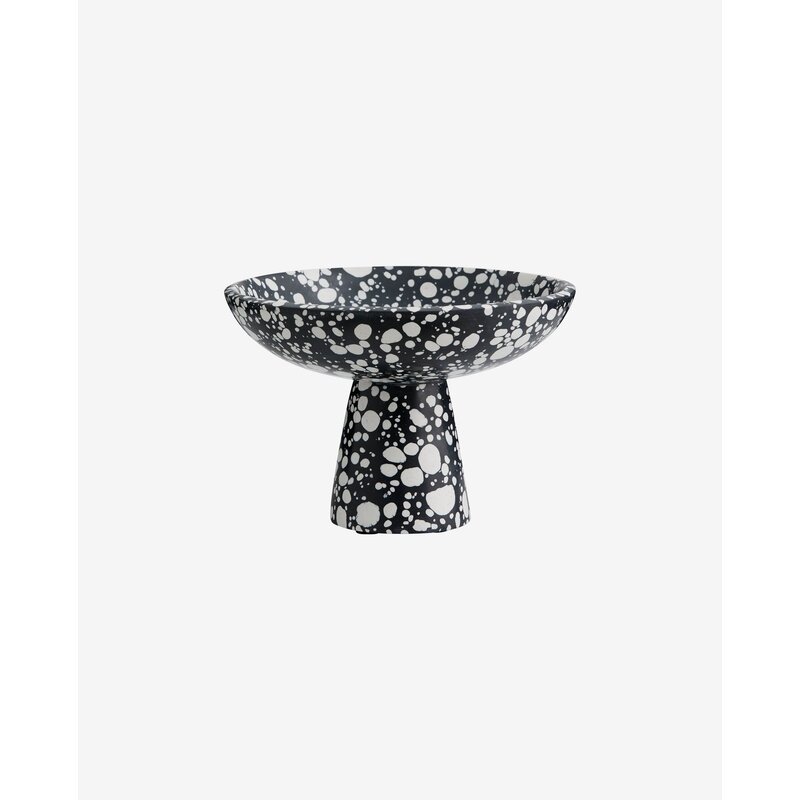 Nordal-collectie NUSA bowl on foot - black/white
