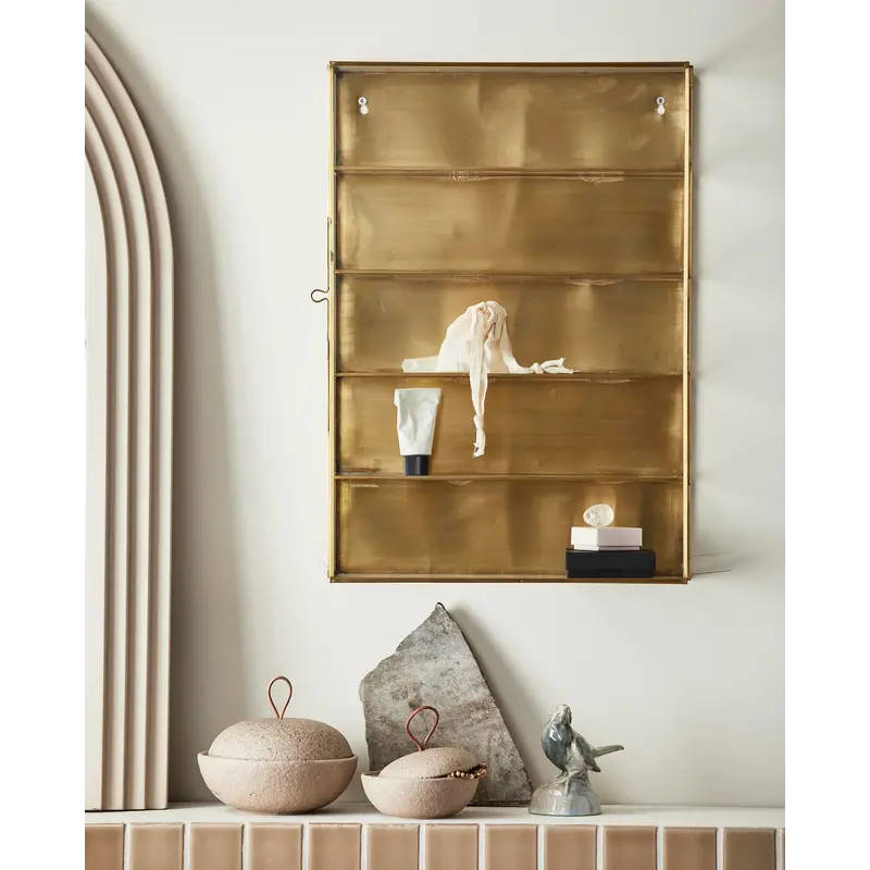 Nordal-collectie ADA wall cabinet, M, 4 shelves, gold