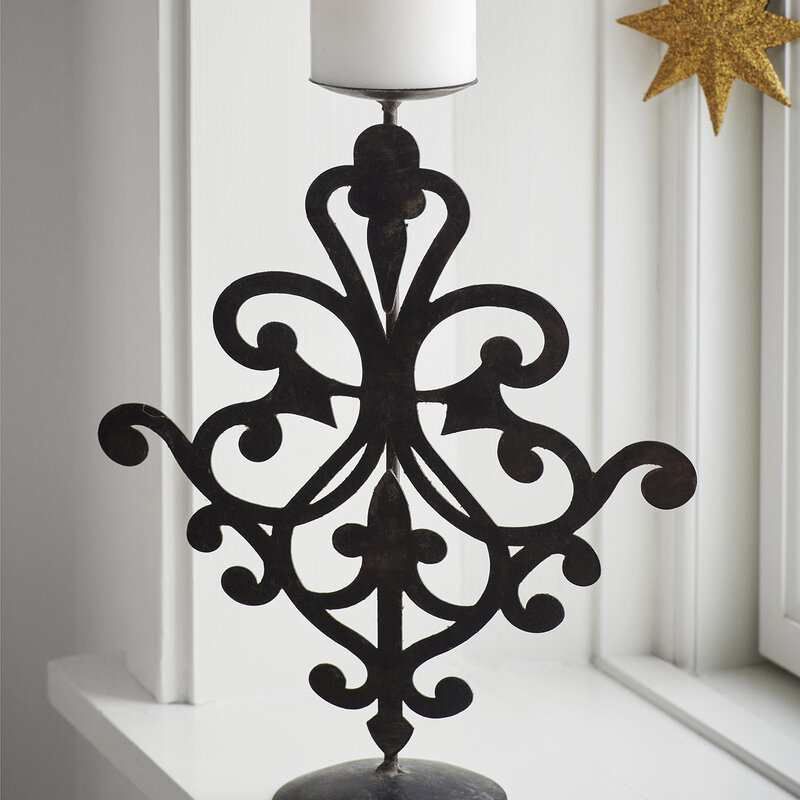 Madam Stoltz-collectie Recycled iron candle stand