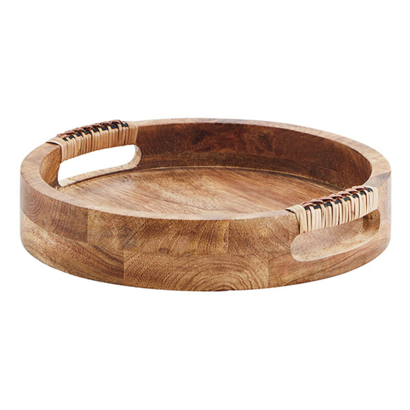 Madam Stoltz-collectie Wooden tray w/ cane