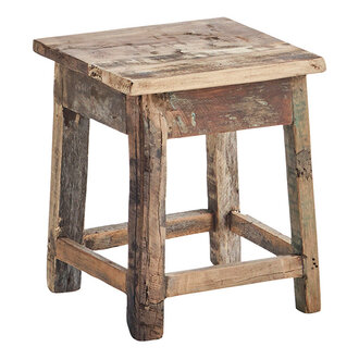 Madam Stoltz Recycled wooden stool