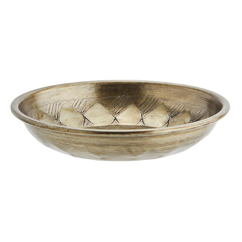 Madam Stoltz-collectie Schaaltje goudkleurig aluminium 15cm