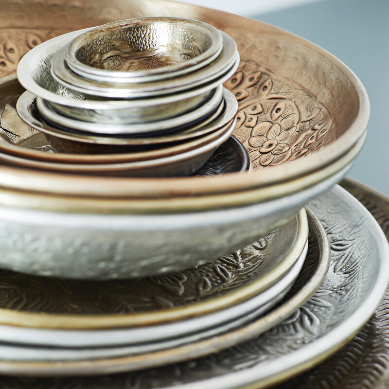 Madam Stoltz-collectie Hand hammered aluminium tray