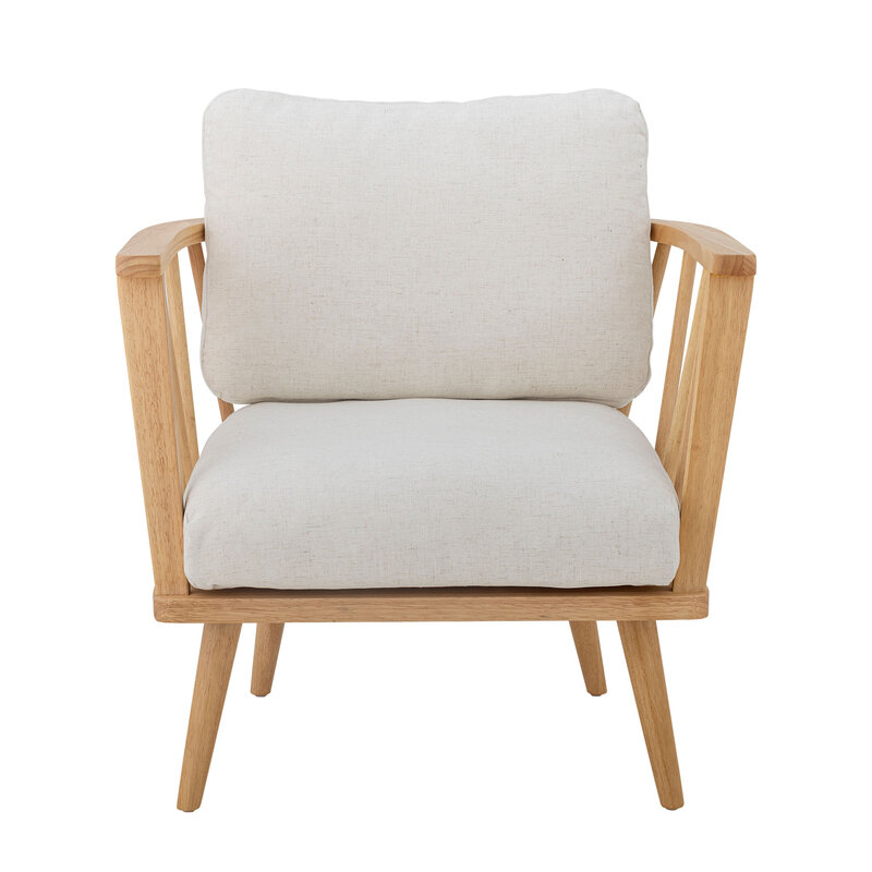 Bloomingville-collectie Millor Lounge Chair Nature Rubberwood
