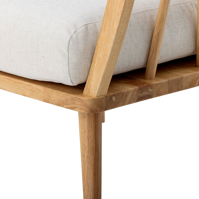 Bloomingville-collectie Millor Lounge Chair Nature Rubberwood