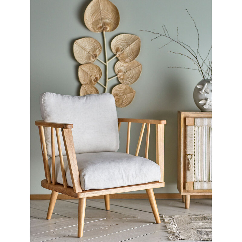 Bloomingville-collectie Millor Lounge Chair Nature Rubberwood