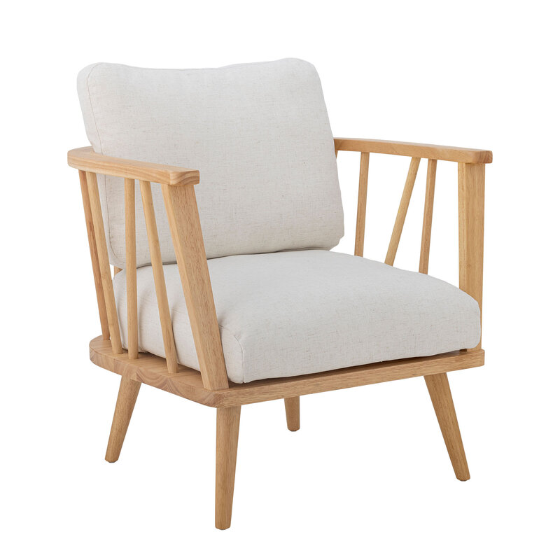 Bloomingville-collectie Millor Lounge Chair Nature Rubberwood