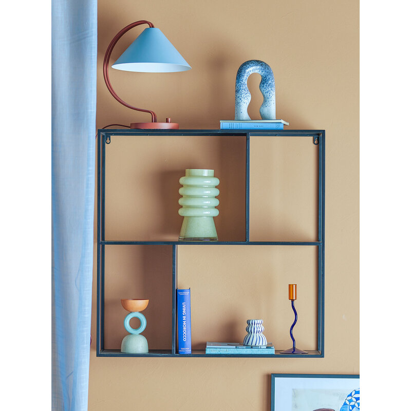 Bloomingville-collectie Mack vakkenkast zwart metaal