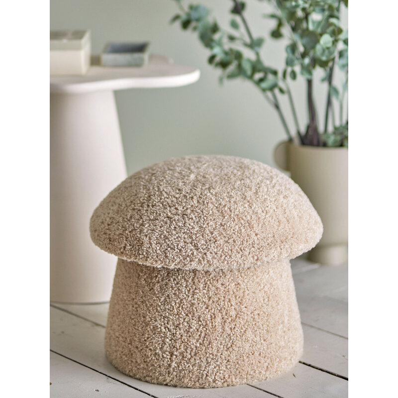 Bloomingville-collectie Bocca Poef naturel Polyester